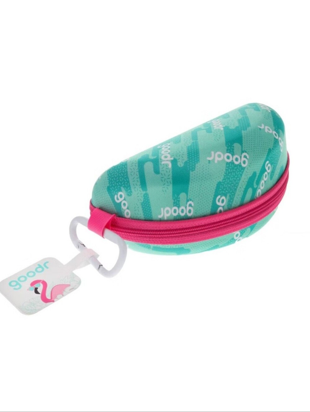 Goodr Hard Sunglasses Case w/ Microfiber Cloth & Carabiner NWT Teal Pink - Picture 2 of 6